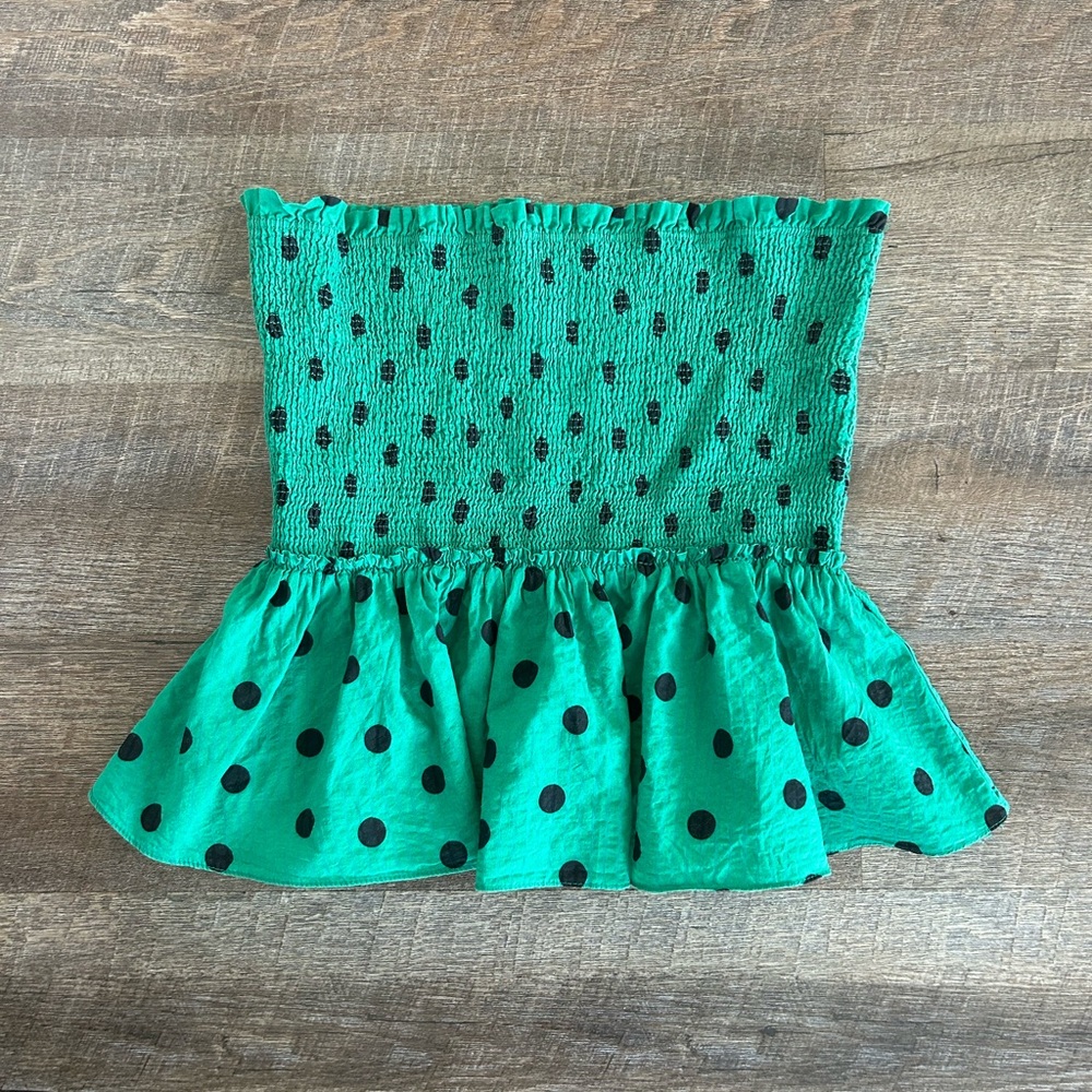 Zara Strapless Peplum Top